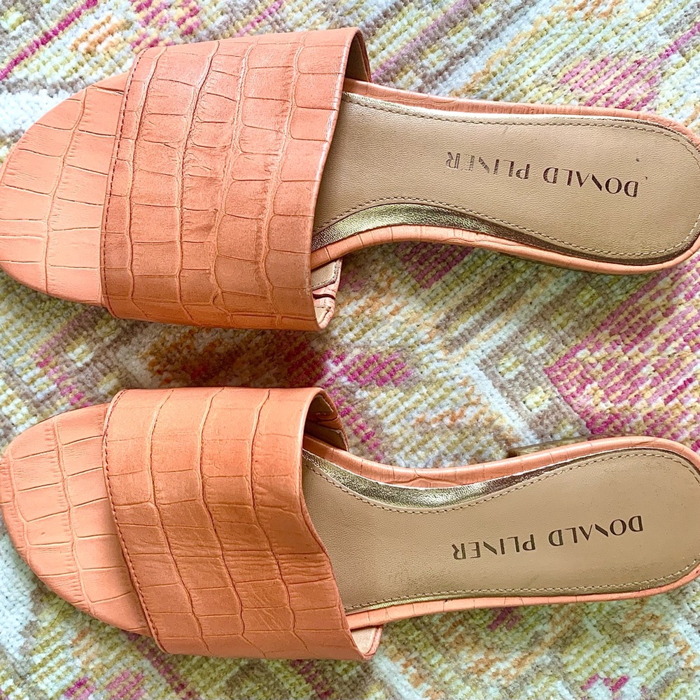 Donald J Pliner Franki Slide Leather Sandals, almost new!